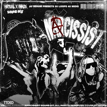 [嘻哈陷阱素材Serum预置]Noprada Beats Narcissist Sound Kit [WAV, MiDi]（528Mb）