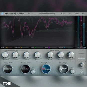 [饱和处理多功能压缩器插件]VoosteQ Material Comp v1.0.5c v1.5.0e Patched [WiN, MacOSX]（188Mb）