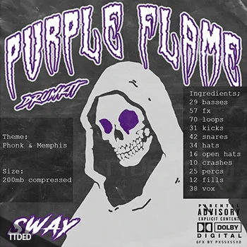[Trap陷阱鼓组采样]Sway55 Sway Purple Flame DRUMKIT [WAV]（204Mb）