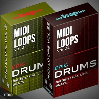 [MiDi素材流行摇滚鼓组]The Loop Loft Epic Drums Vol 1 and Vol 2 – MIDI Drum Loops（132Mb）