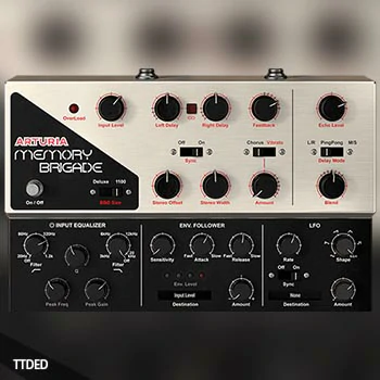[经典lo-fi风格延迟效果器]Arturia Delay MEMORY-BRIGADE v1.0.0.758 [MacOSX]（345Mb）