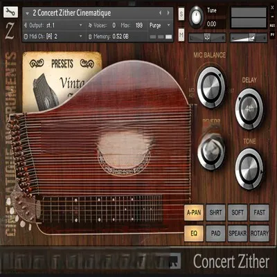 齐特琴 – Cinematique Instruments Concert Zither v2 KONTAKT