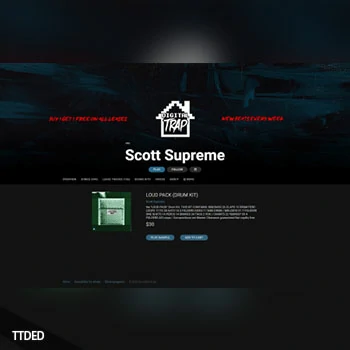 [嘻哈说唱陷阱鼓素材]Scott Supreme LOUD PACK Drum Kit [WAV, MiDi]（244Mb）