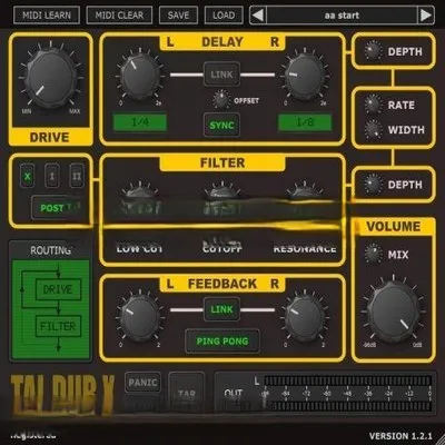 延迟效果器 – Togu Audio Line TAL-Dub-X 2.0 WIN