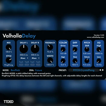 [延迟回声插件]Valhalla DSP ValhallaDelay v1.5.2 v1.8.2 [WiN, MacOSX]（20Mb）