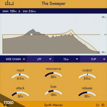 [动态跟踪滤波器侧链输入工具]Denise Audio The Sweeper v1.0.0 [WiN, MacOSX]（313Kb）