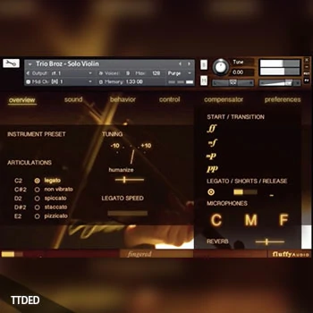 [小提琴独奏音源]Fluffy Audio Trio Broz Solo Violin v2.0 [KONTAKT]（10.49Gb）