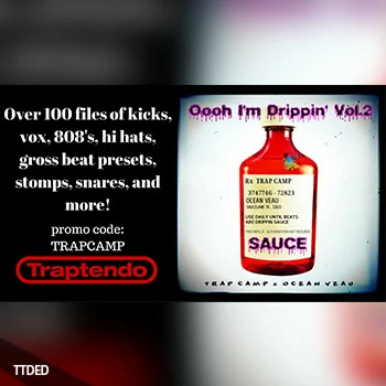 [嘻哈说唱陷阱采样GrossBeat预置]Trap Camp X Ocean Veau Oooh I’m Drippin drum kit Vol.2 [WAV]（6Mb）