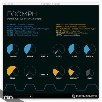 [独特底鼓音色鼓合成器插件]Puremagnetik Foomph v1.0.1 [WiN, MacOSX]（33Mb）