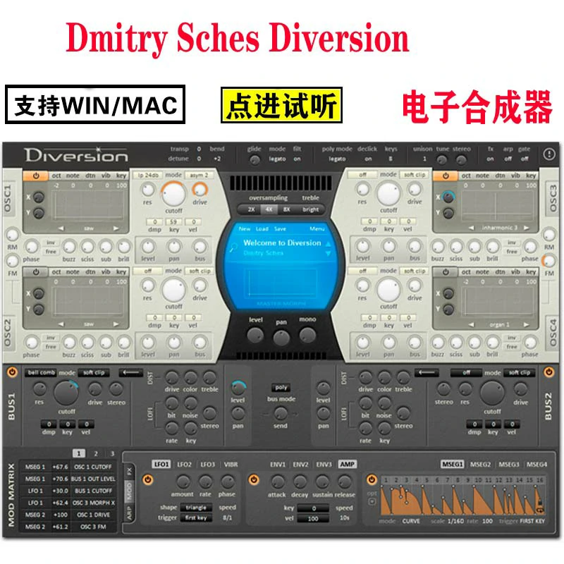 Dmitry Sches Diversion v1.41电子合成器（Win/Mac）