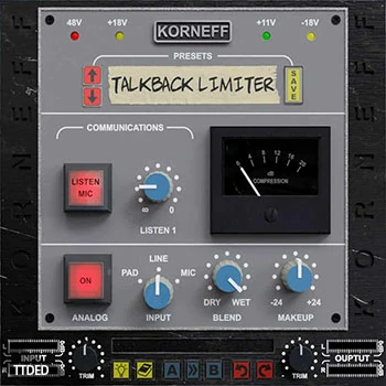 [建模限制器插件]Korneff Audio Talkback Limiter v1.1.0 [WiN]（37Mb）