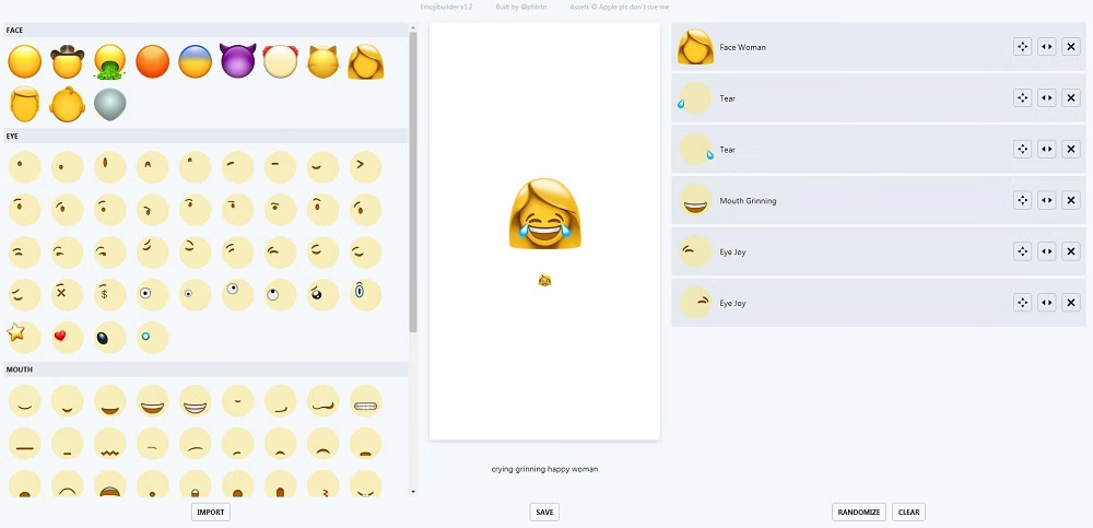 在线重制emoji表情-Emoji Builder