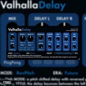 [延迟回声插件]Valhalla DSP ValhallaDelay v1.1.2  v1.1.2 [WiN, MacOSX]（14Mb）