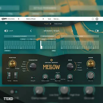 [虚拟贝斯手音源插件-原声低音提琴]UJAM Virtual Bassist MELLOW v1.0.0  v1.0.1 [WiN, MacOSX]（6.47Gb）