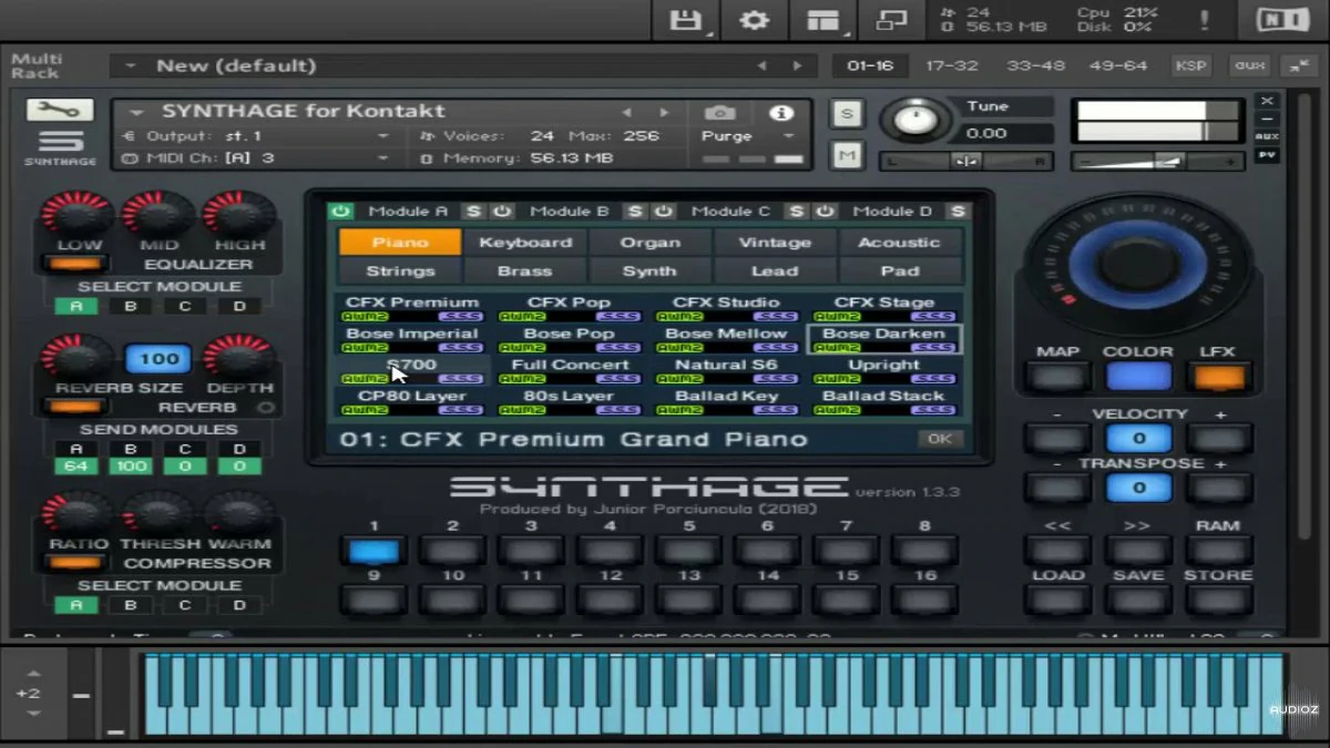 合成键盘音色 – Júnior Porciúncula Synthage v1.3.3 Kontakt Library
