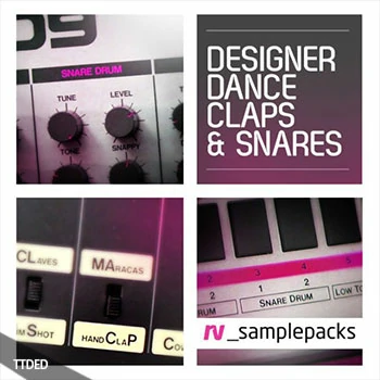 [前卫科技电子舞曲军滚拍手采样]RV samplepacks Designer Dance Claps Snares and Stax [WAV]（75Mb）