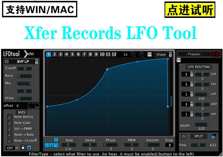 [FX工具插件]Xfer Records LFOTool 侧链压缩等 支持PC/MAC